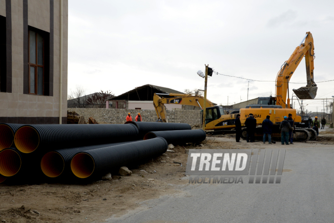 Nardaran township being landscaped. Baku, Azerbaijan, 25 Jan. 2016